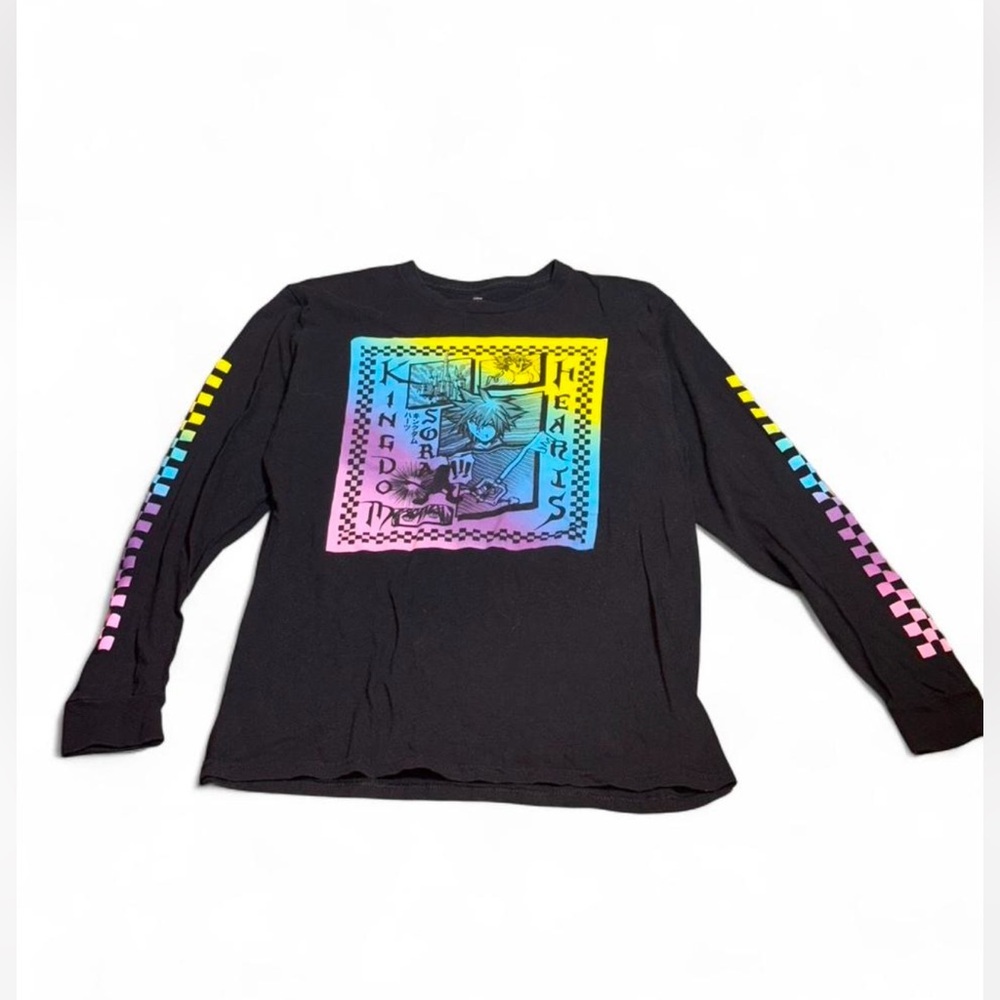 Disney Black Long Sleeve Tee with Colorful Graphic